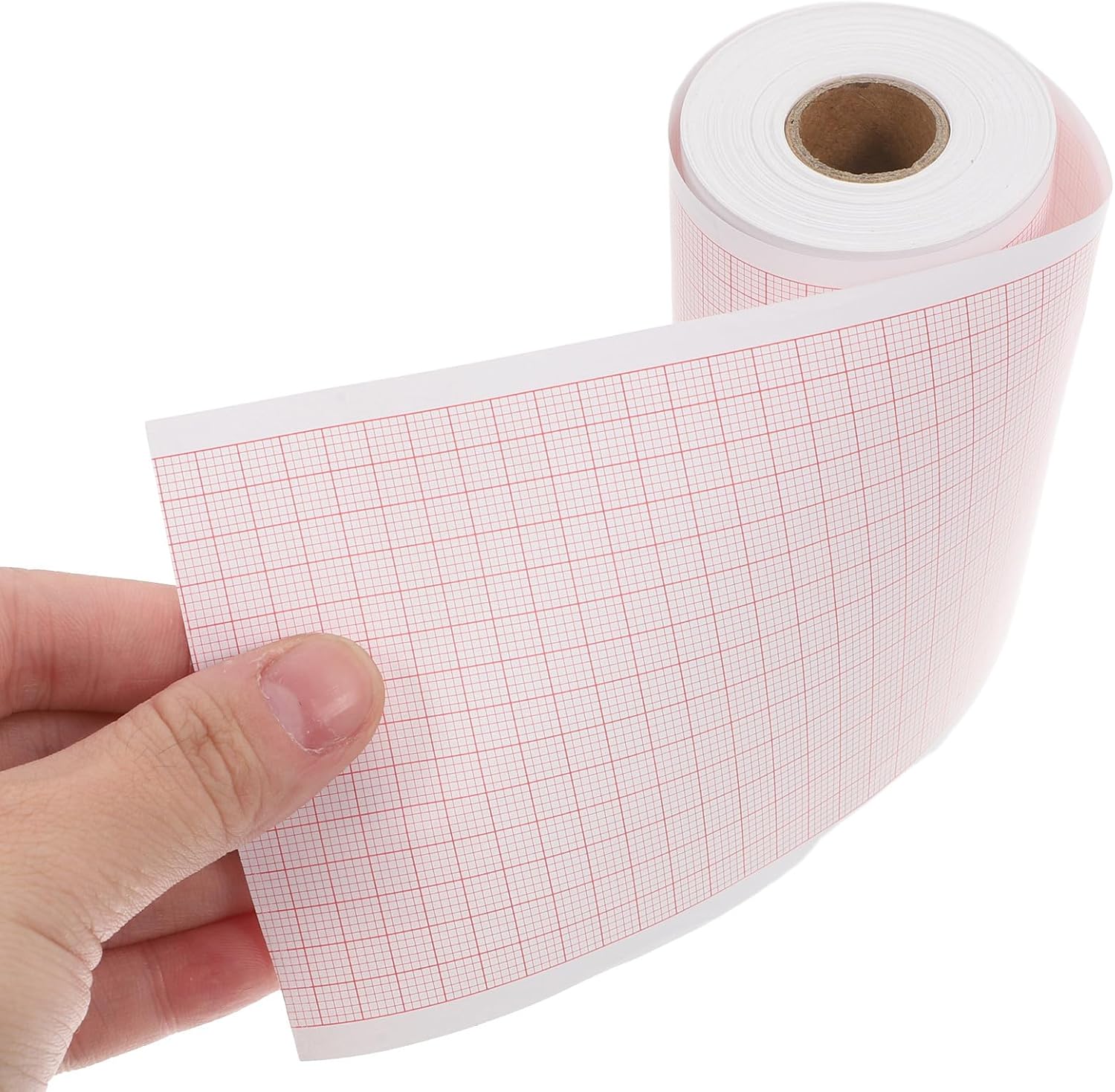 DOITOOL 3 rolki papieru do wykresów elektrokardiograficznych: 80 mm x 20 m, termiczne arkusze z siatką – wkłady z czerwoną siatką – kompatybilne z SE-3/300/Mindray R3/Zhongqi Three-lead/Comen