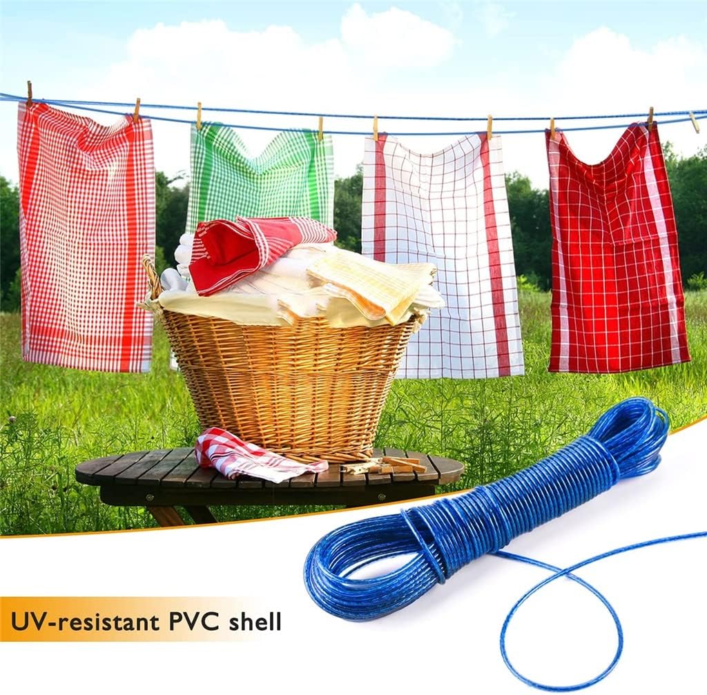 20-Meter-Long Clothesline Indoor and Outdoor Rainproof and Windproof Steel Wire Clothesline