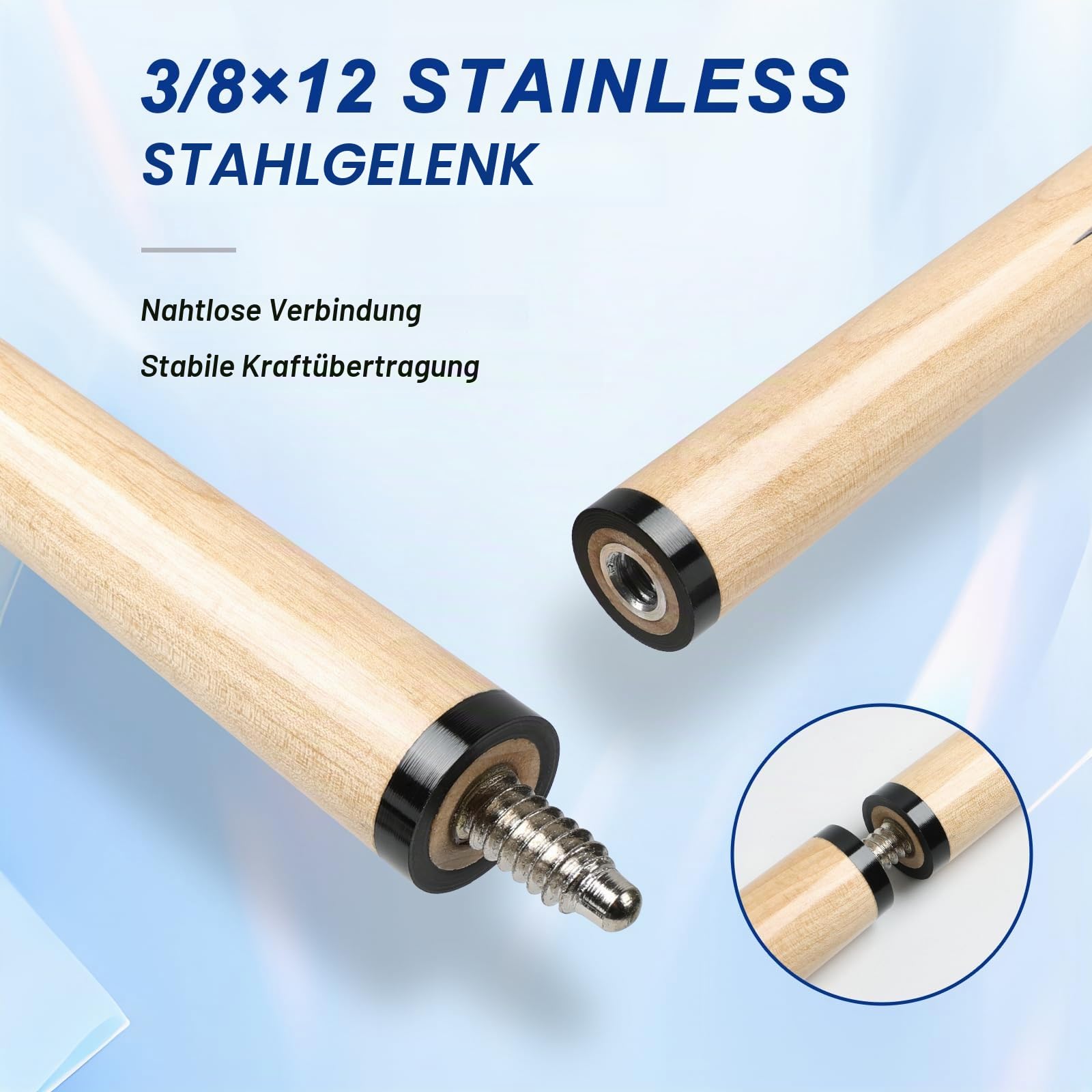 Horse Pool-Queue-Stick, 147,3 cm/132,1 cm/121,9 cm/106,7 cm, 4/2 Billard-Queues-Sticks für Profis, Poolsticks für Erwachsene, 50,8 cm, 45,7 cm, 397,9 g, Hausbar mit 13 mm Leder-Queue-Spitzen zum