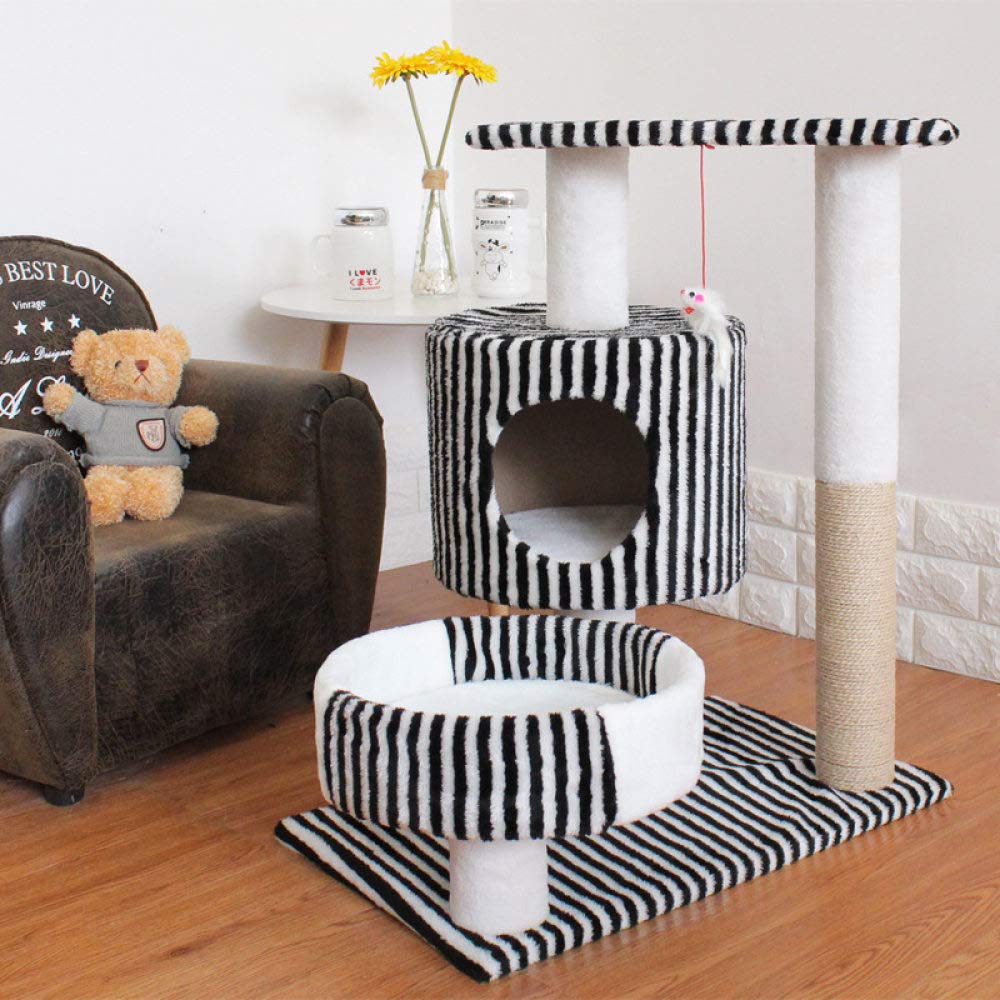 Lit pour chat avec coussin mignon et plusieurs bandes de couleur