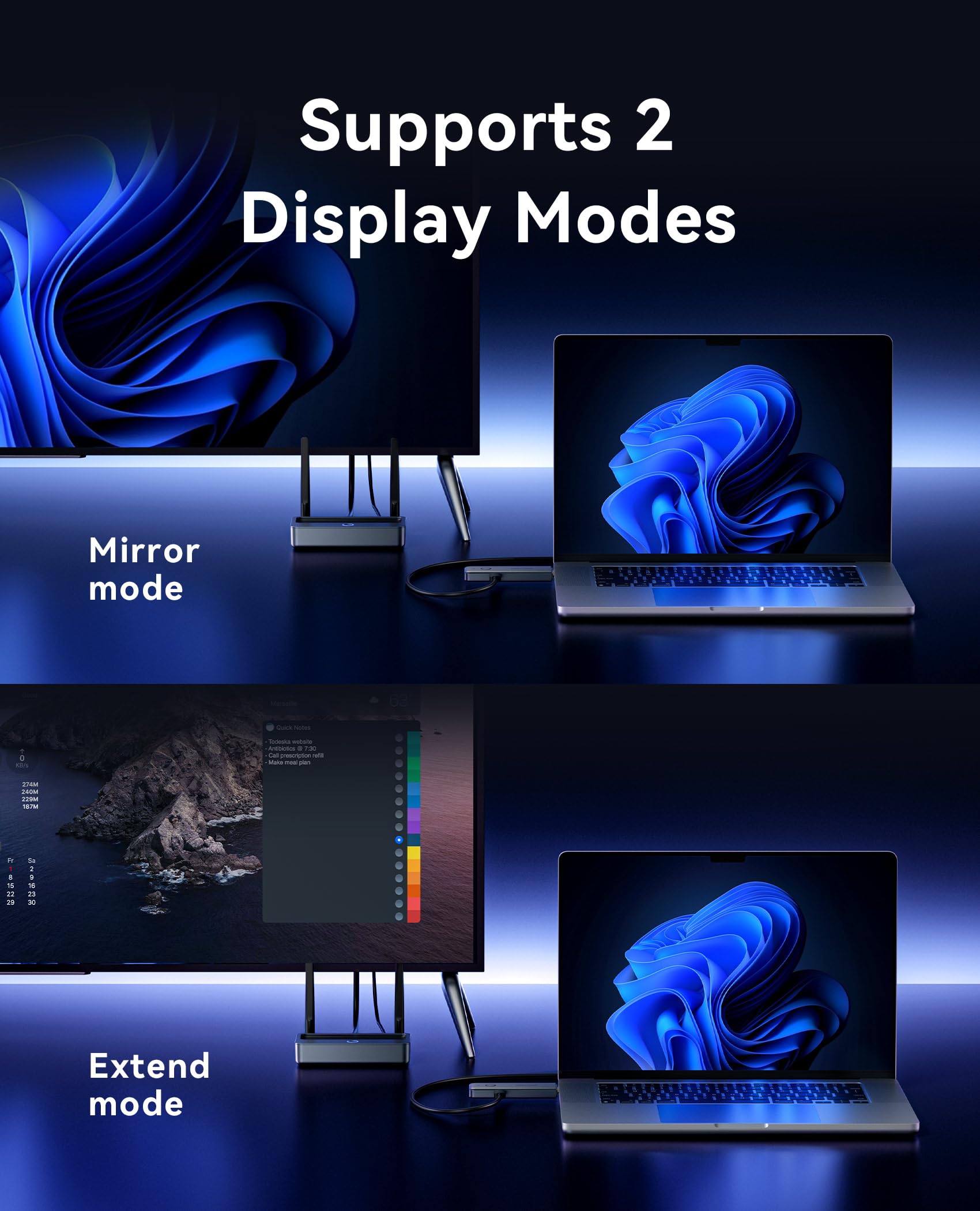 VENTION Kabelloser HDMI Sender 165 Fuß / 50 Meter, 1080P@60Hz Plug & Play, 5G Wireless HDMI-Extender-Kit zum Streamen von Video und Audio auf Monitor – kompatibel mit Laptop/PC/TV-Box/Projektor