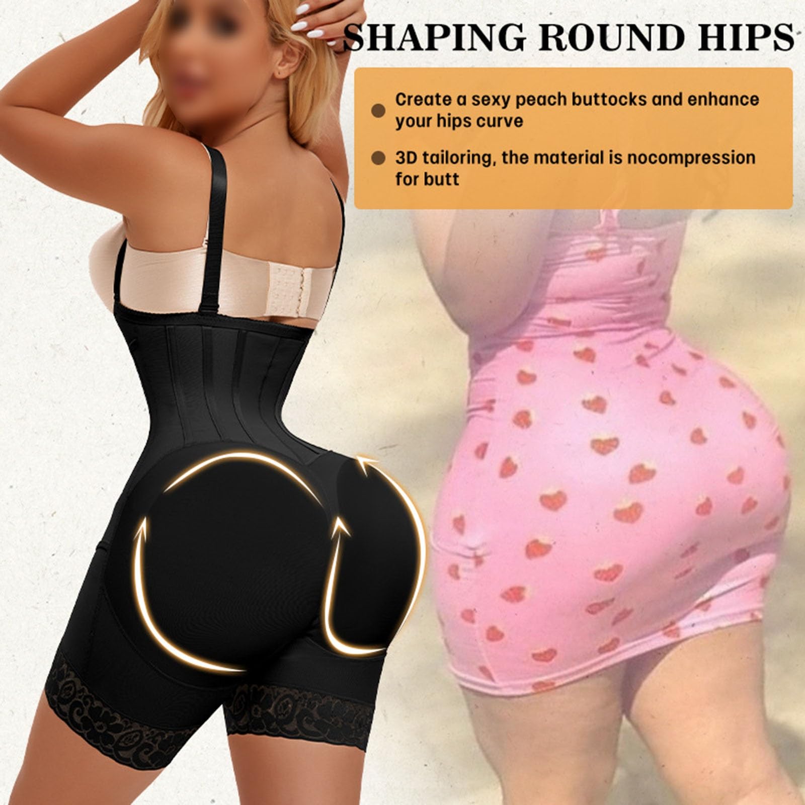 Fajas BBL Post Chirurgia Fase 2/3 Body Shaper Indumento Compressivo per il Controllo Dell'addome Guaine con 12 Stecche Indumento Modellante Post-parto con Busto Aperto e Sollevamento Glutei