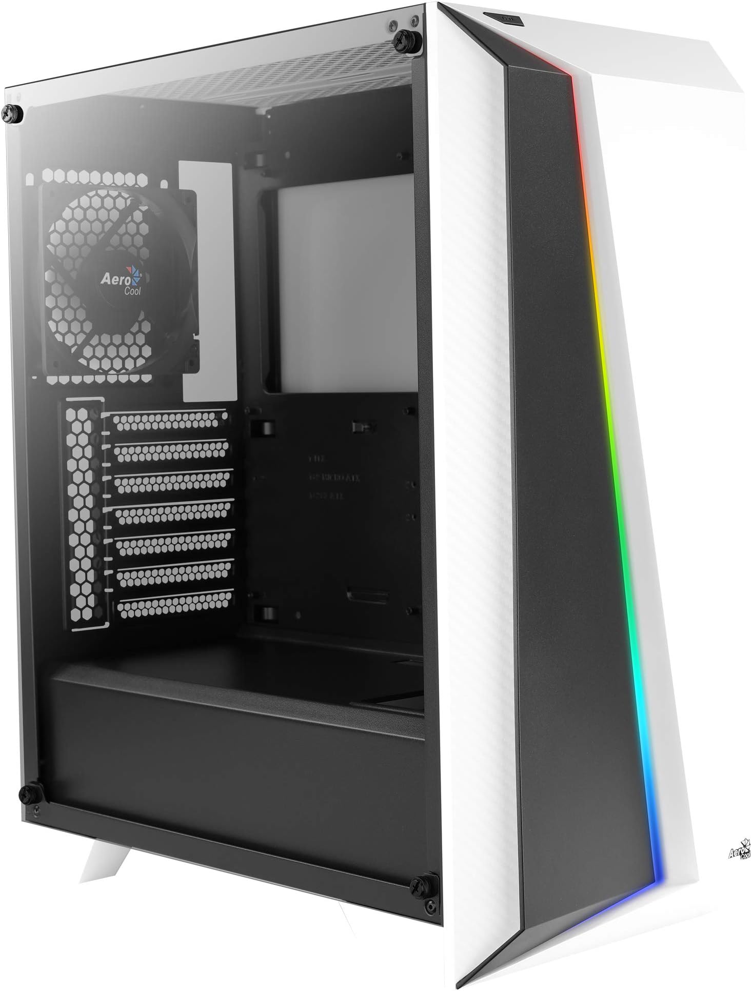 Boitier Moyen Tour ATX AeroCool Cylon Pro Tempered Glass RGB avec panneau vitré (Blanc)