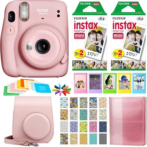 Miniatura 1 de Fujifilm Instax - Minicámara instantánea 11 + 2 paquetes de películas instantáneas Fujifilm Instax Mini Twin (40 hojas) + estuche protector + álbum
