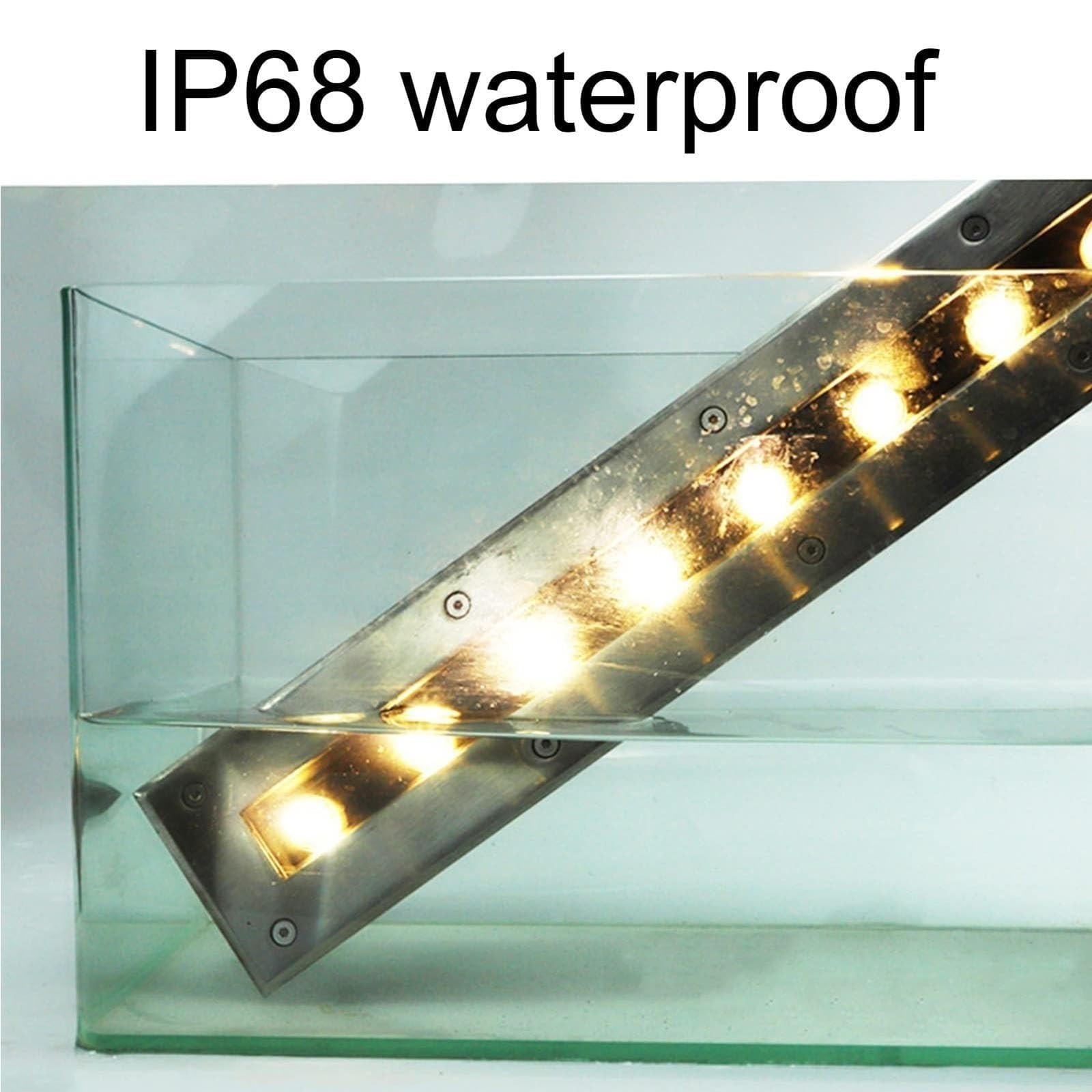 IP68 wasserdichte eingebettete Streifen-Unterwasserscheinwerfer, LED-Langstreifen-Unterwasser-Landschaftslicht(Yellow,24W)