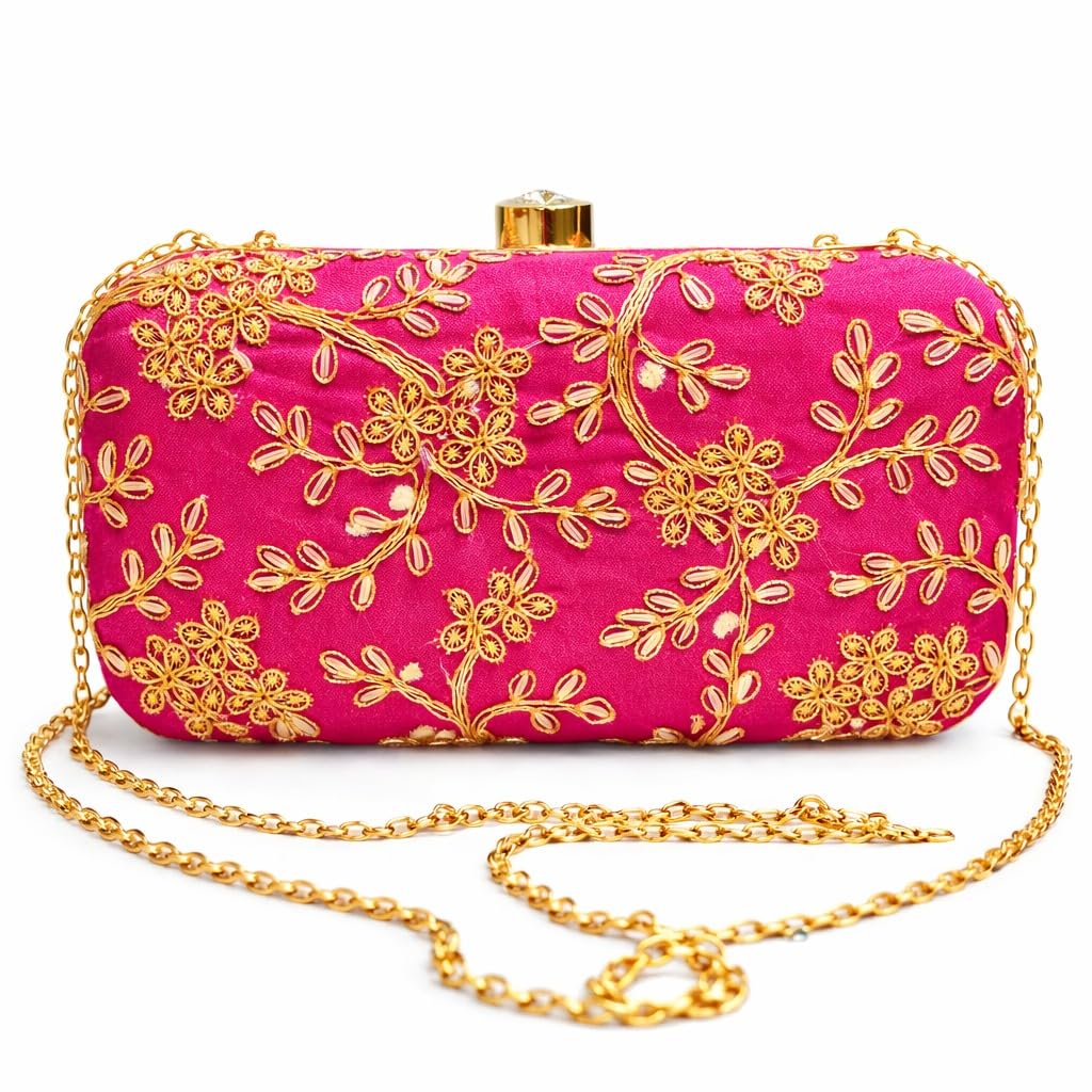 Embroidered Candy Purse, Pink, Sequin and Pearl Detail, Envelope Clutch with Magnetic Snap, Ethnic Festive Style-image-37