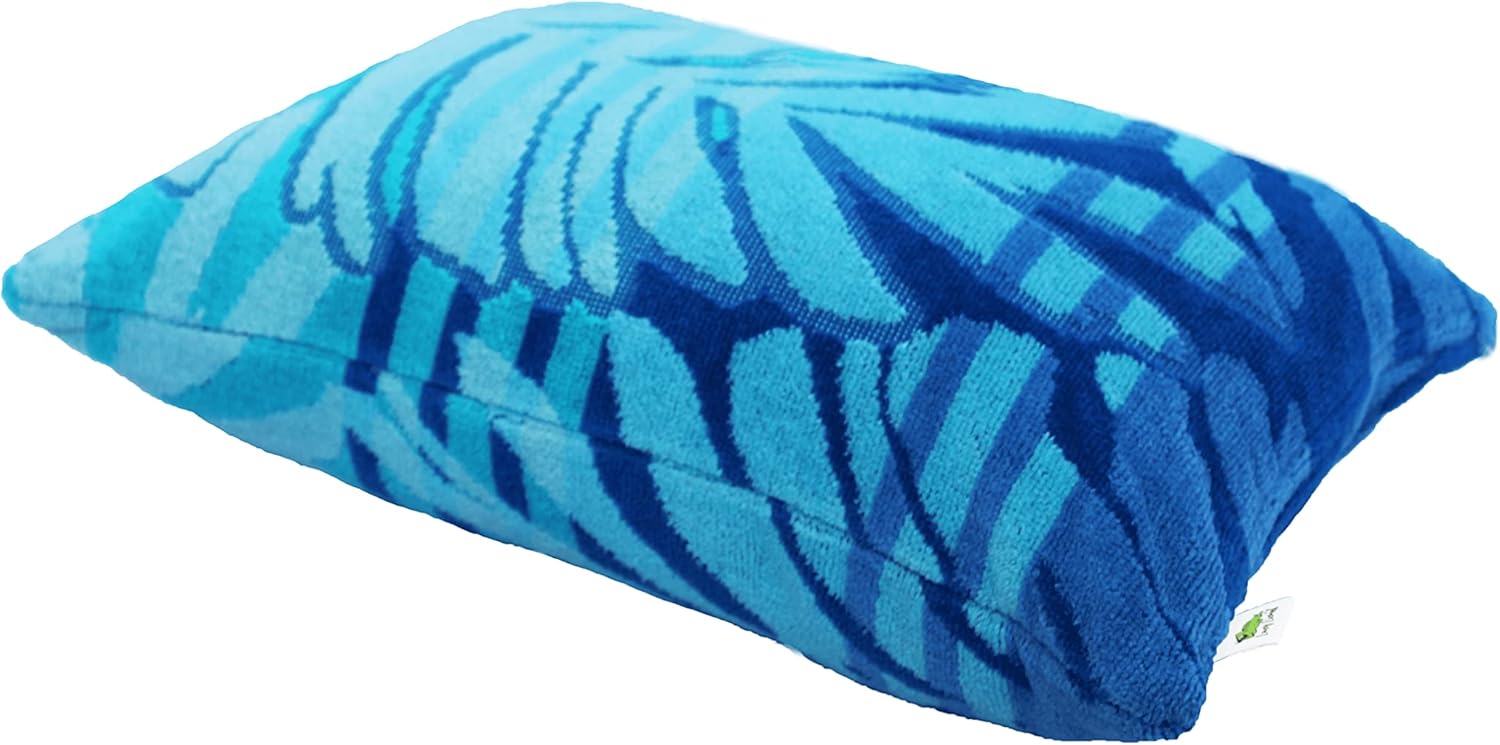 Beach and Pool Pillow | Super Soft, Ultra Comfy, and Colorful Cabana Pillow | By Lazy Lizard Shop | 10” x 14” Inches with Removable Insert