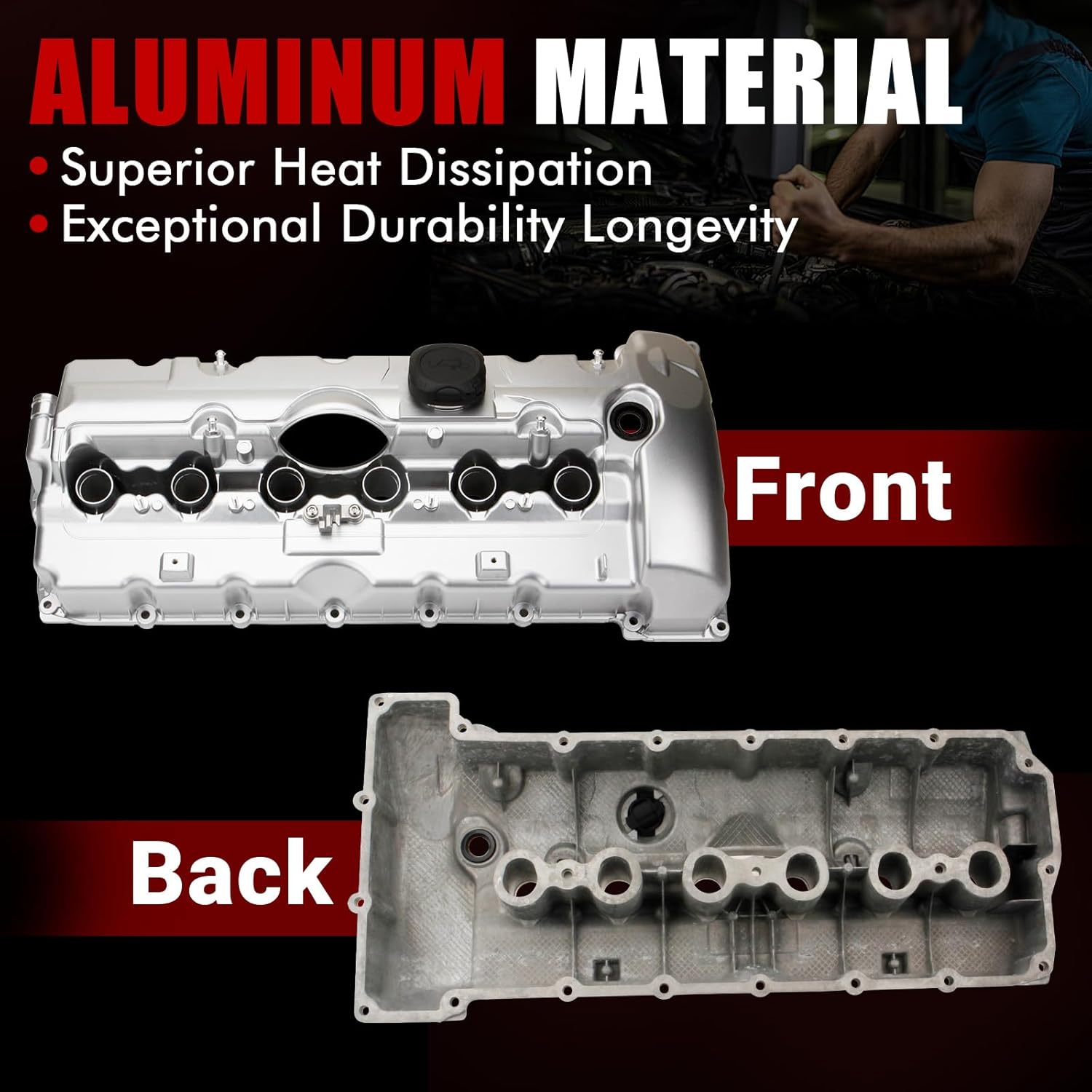 MITZONE Engine Valve Cover Compatible with 2006 2007 BMW 325i 325xi 330i 330xi 525xi 525i 530i 530xi Z4 3.0L Replace # 11127548274