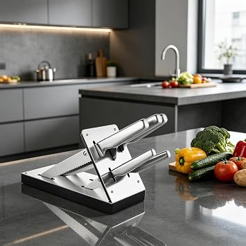 6-Piece Kitchen Knife Set with Ventilated Knife Block High Carbon Stainless Steel Culinary Knives, Dishwasher Safe, Professional Cooking Knife Set (Chef/Slicer/Bread/Utility/Paring)
