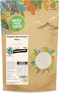 Wholefood Earth Organic Buckwheat Flour – 1kg | Raw, GMO Free & Vegan | Certified Organic