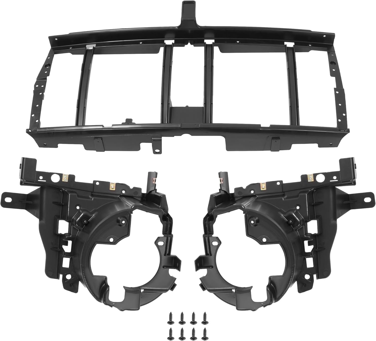 KUAFU Front Header Panel Grille Reinforcement Compatible with 2002-2004 Jeep Liberty Replacement for 55155800AF CH1220118 Headlight Headlamp Mounting Steel Electrophoresis Primed Black