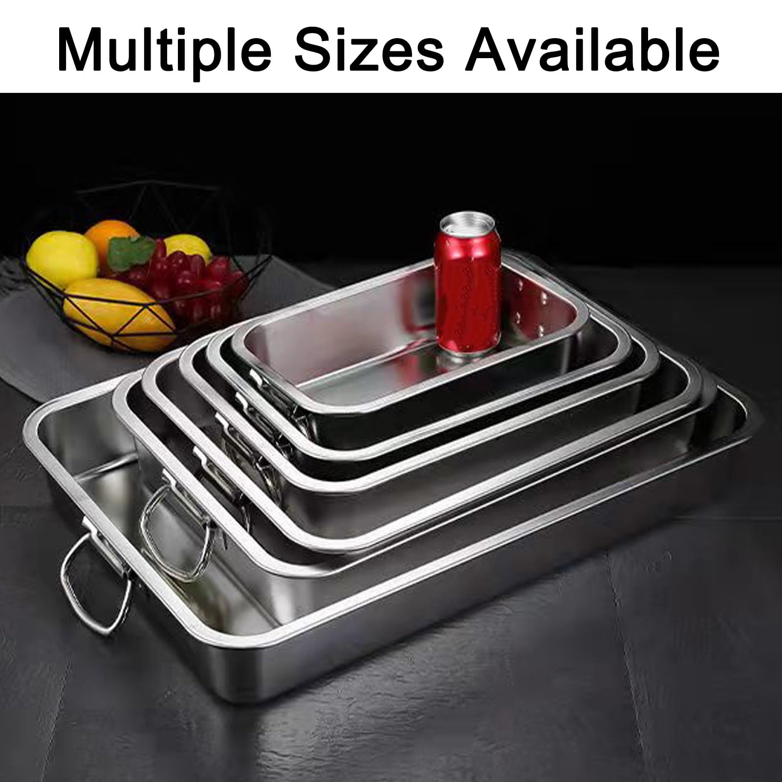Bandeja de goteo de acero inoxidable resistente con asa, bandeja universal de recogida de grasa para cocinar, barbacoa y uso automotriz, duradera y fácil de limpiar