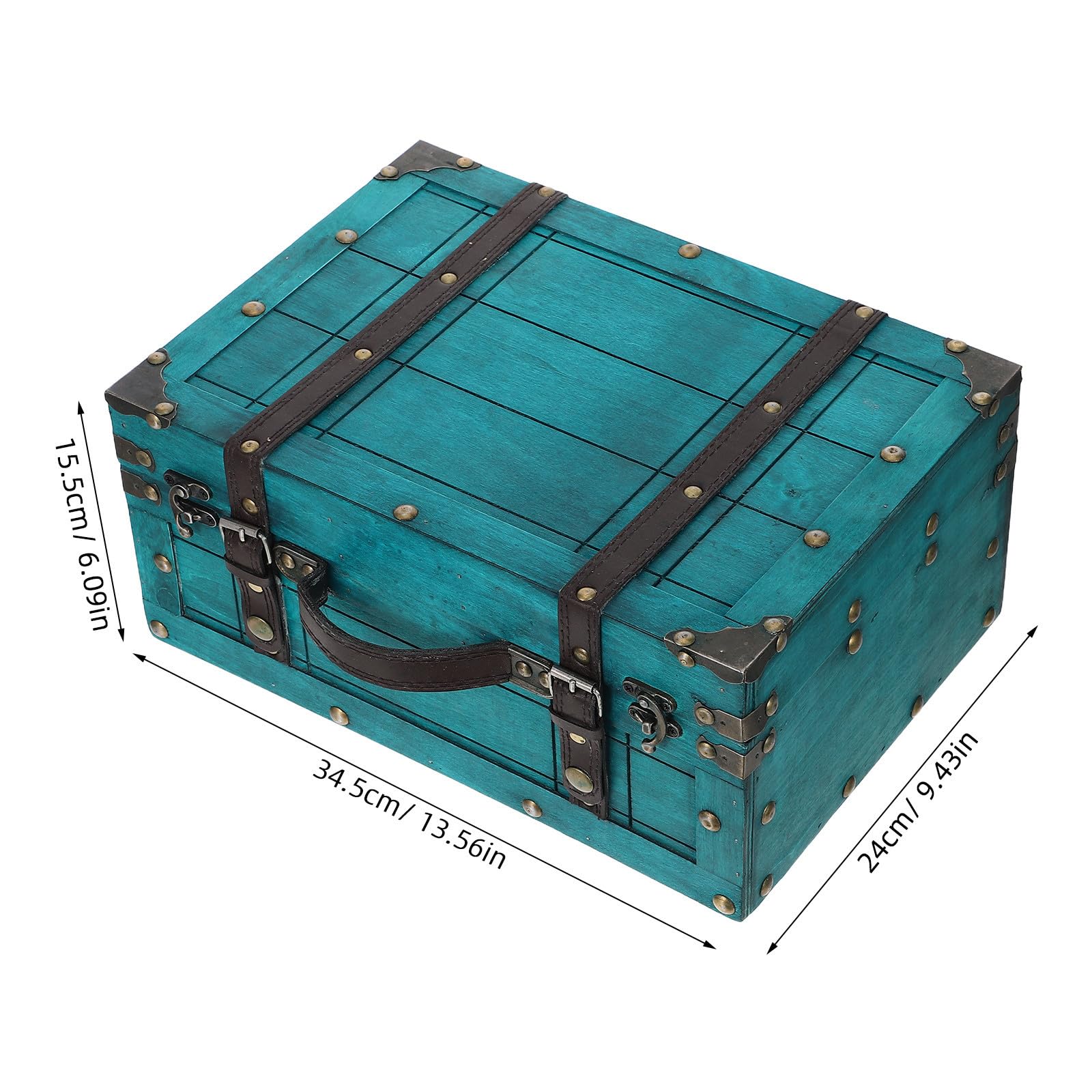 Antique Wooden Storage Chest with Lid Handcrafted Vintage Jewelry Box Wooden Vintage Suitcase for Keepsakes Weddings And Collectibles