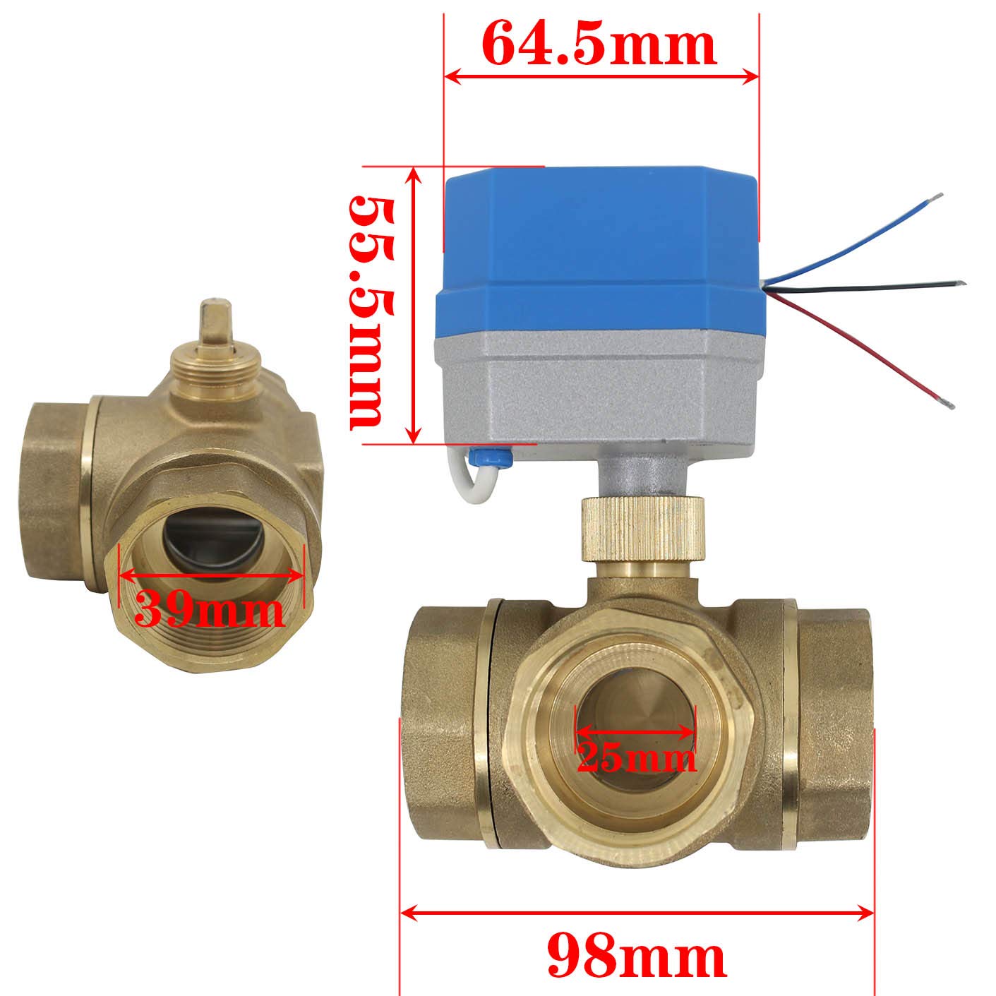 OemClima 2 Modes - 3 Port Motorised Valve 12v - Three Port Ball Valve 1-1/4 inch (DN32), 1-1/4 inch - DN32 - Image 2