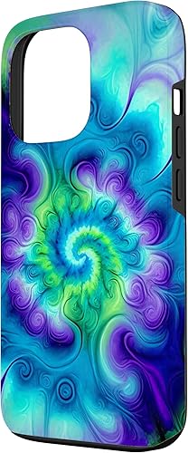 Miniatura 2 de Funda para iPhone 13 Pro Tie Dye Colorido Azul Cian Púrpura Verde Diseño