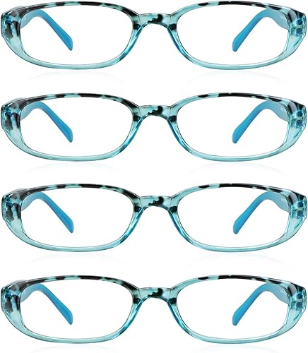 4 pares de lentes para lectura con bloqueo de luz azul para mujeres y hombres