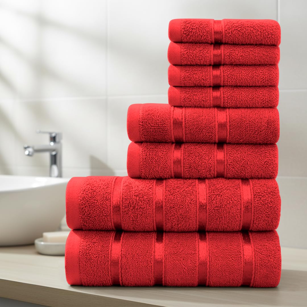 Smart Living - Cotton Towel Bale Set - 8 Piece - Red
