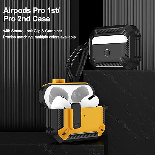 Miniatura 2 de Meliya Funda para AirPods Pro de 21 generación con bloqueo seguro, protección completa emergente automática rígida para Apple AirPods Pro 2