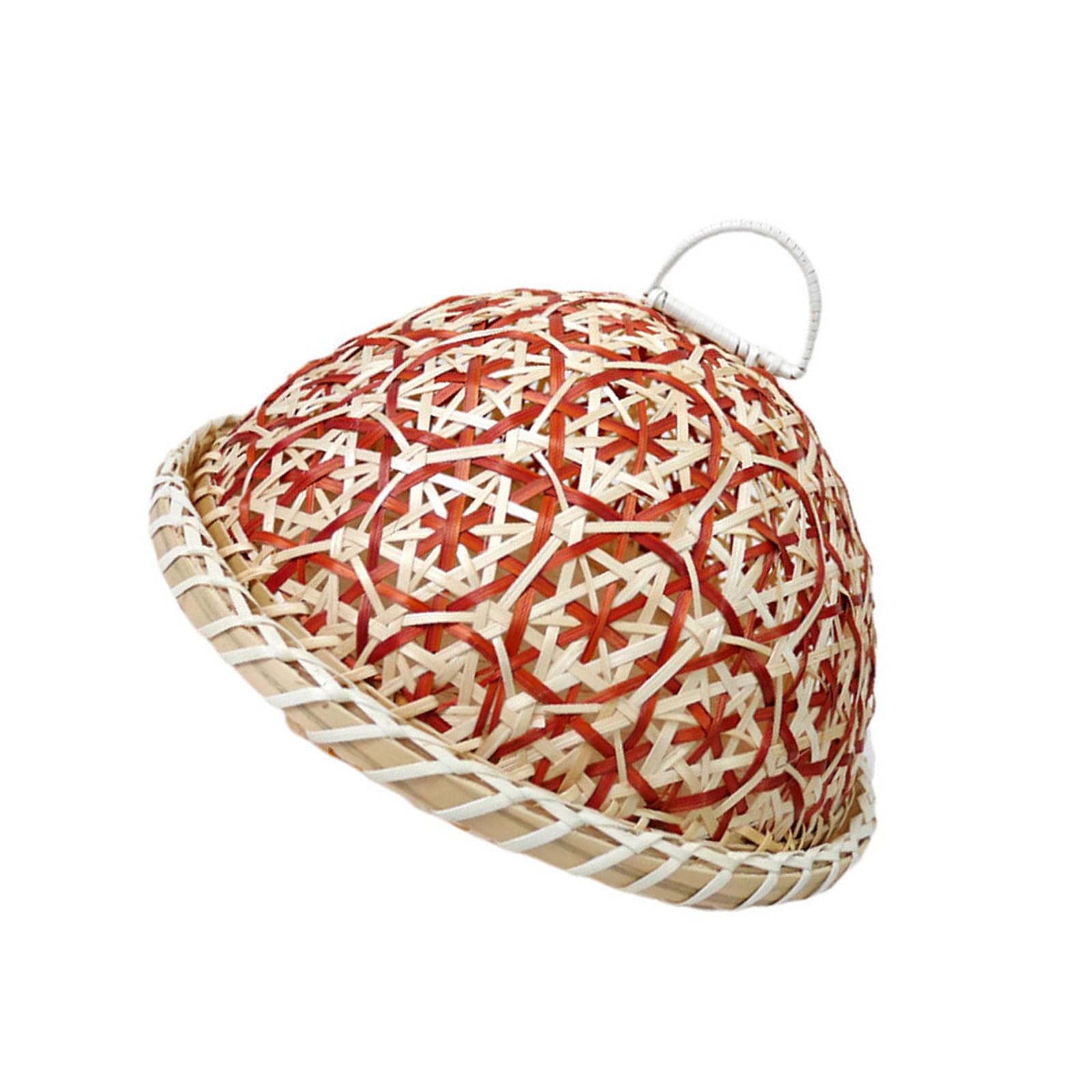Tsophreniq Handwoven Rattan and Wood Basket for Fruits Breads Snacks Ventilated Cover Serving Home Decor Multifunctional Wood Rattan Basket Fruit Storage Bread Serving Decorative Home Accent