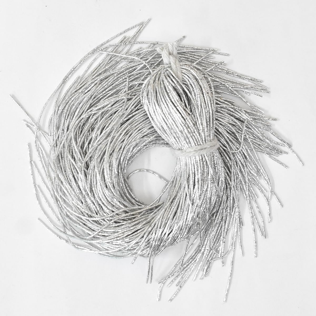 Embroiderymaterial French Bullion Wire(Nakshi) Metallic Wire for Embroidery Jewelry Making in Silver Color, 0.7MM, 54.86 Mtr(100 Gram)