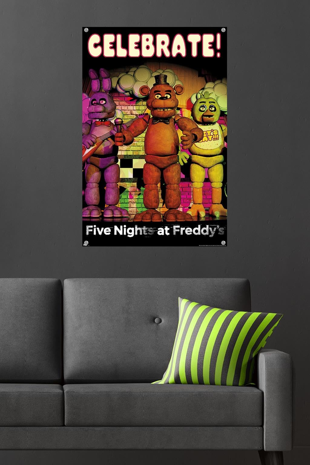 Five Nights at Freddy's - Celebrate Wall Poster with Push Pins