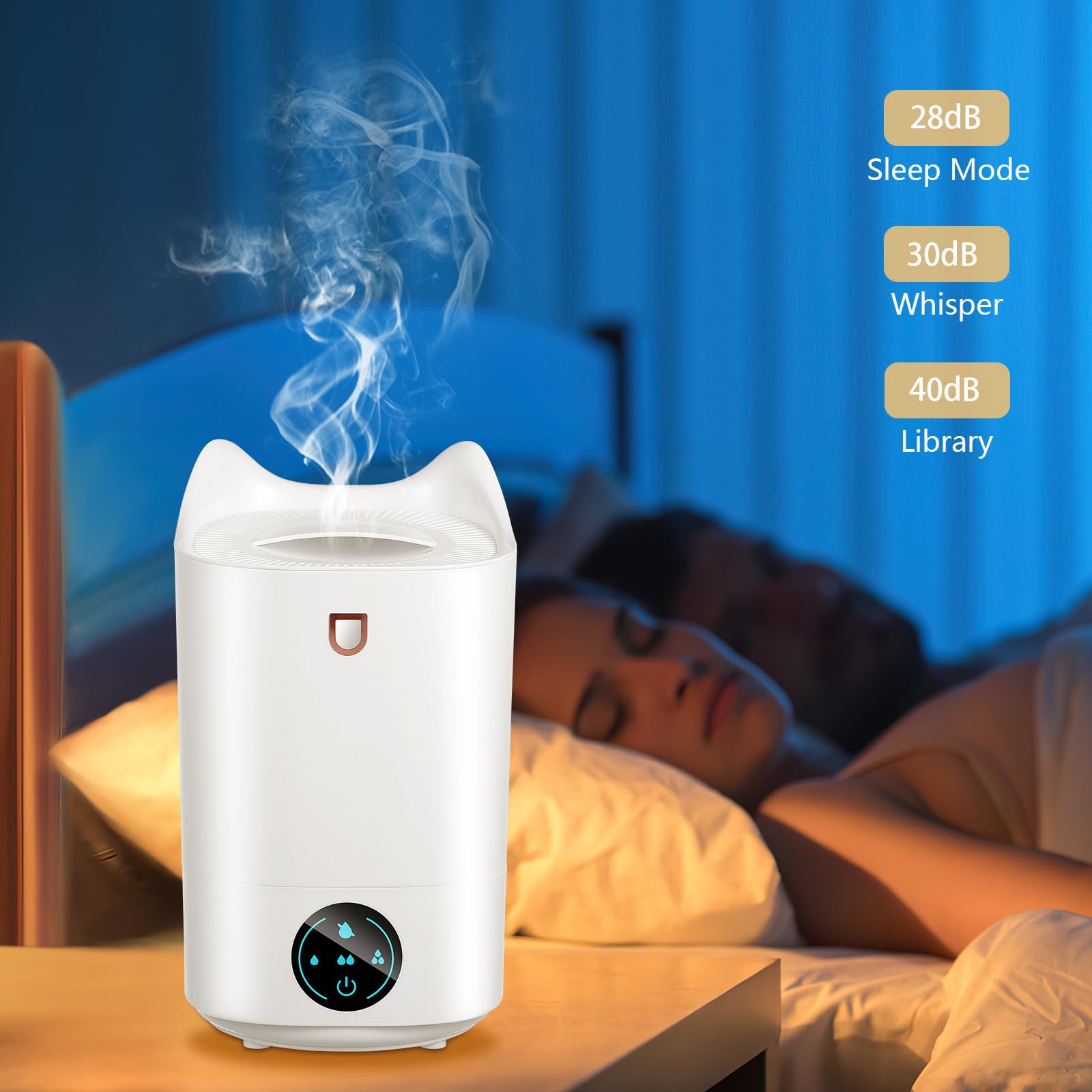 TOYANDONA Humidificador Personal de Escritorio 3.1l Blanco con Apagado Automático y Diseño Minimalista para Oficinas y Habitaciones Pequeñas