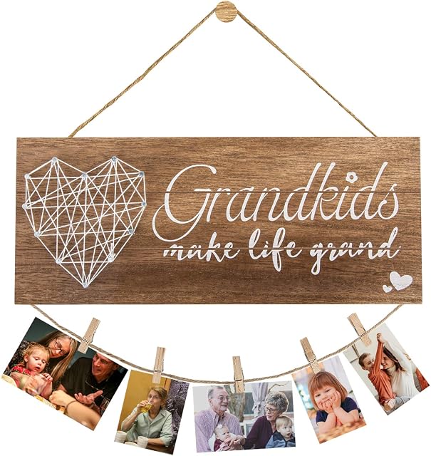 Photo Frames,Picture Frames for Grandmas Grandkids Photo Gifts from Grandson Granddaughter,Mothers Day Gift for Great Grandma Nana Photo Frame Holder,Grandma Birthday Gifts(13.4x5.5 Inches)