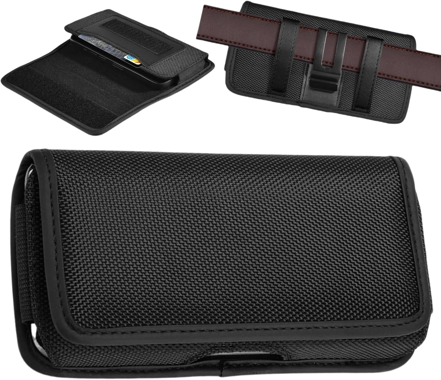 Custodia orizzontale Flintronic con clip, supporto per cellulare da cintura, fondina da cintura, fondina per cellulare per iPhone 12 13 14 15 16 Pro Max Samsung Galaxy S23 S22 A54