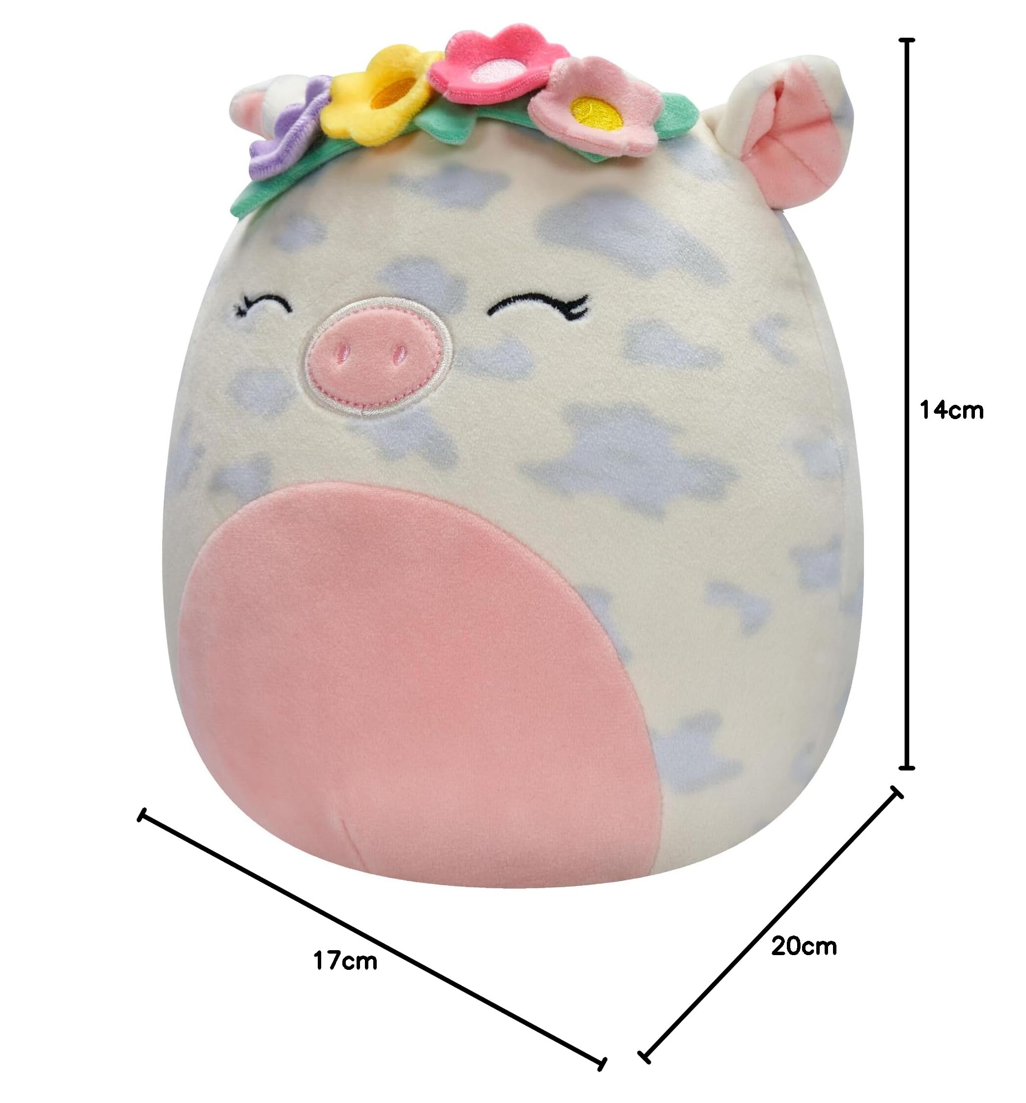 Squishmallows Oryginalna 20 cm różowa świnka plamista, ultra miękki plusz, oficjalny pluszak Kellytoy