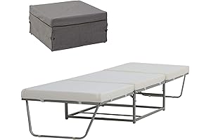 HOMCOM 2-in-1 Convertible Sleeper Ottoman Bed for Small Spaces
