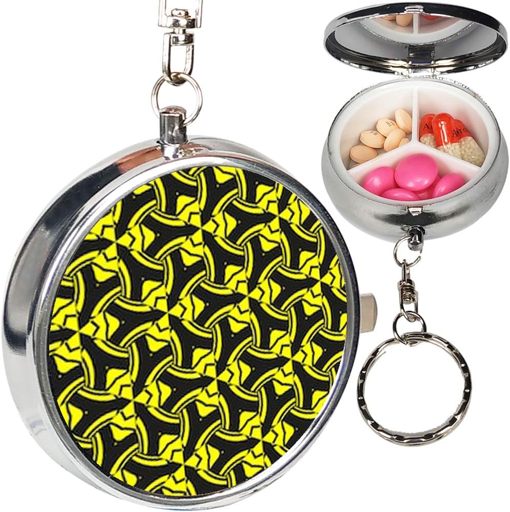 Portable Metal Pill Organizer Keychain Case Stash Box with