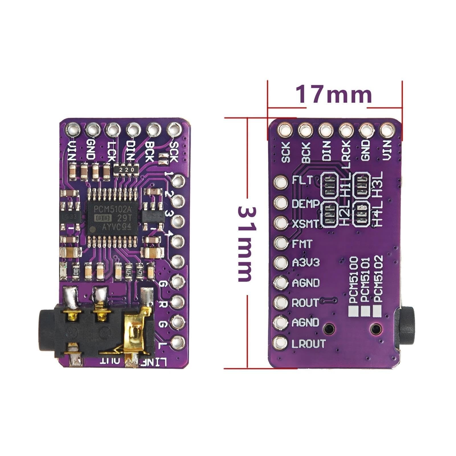 PCM5102 Modulo decodificatore DAC I2S HiFi 32 bit 384K