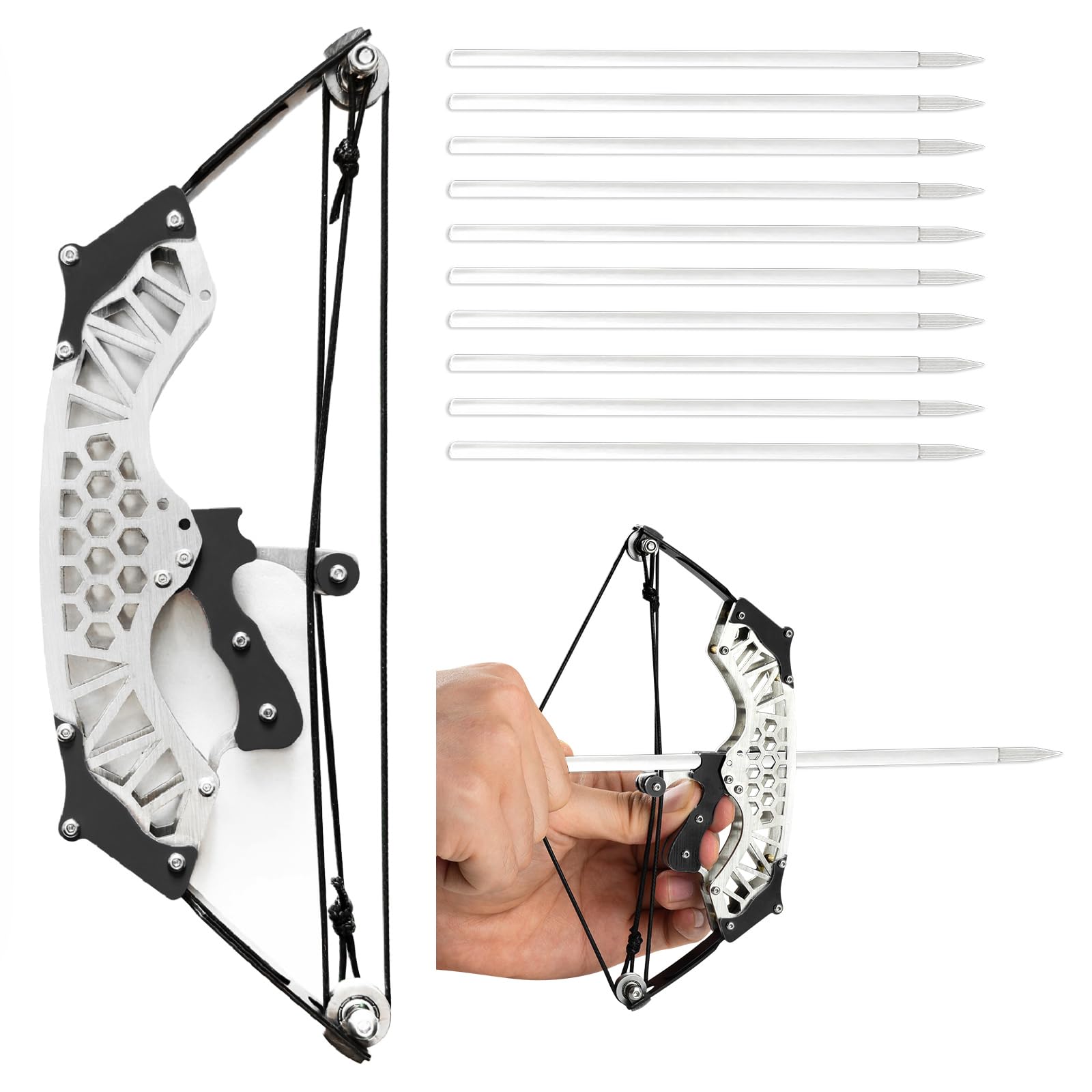 Archery Bow Set Right Hand Compound Bow Hunting Bow Metal Material Catapult RH/LH for Hunting Shooting Practice Archery Entertainment Fun