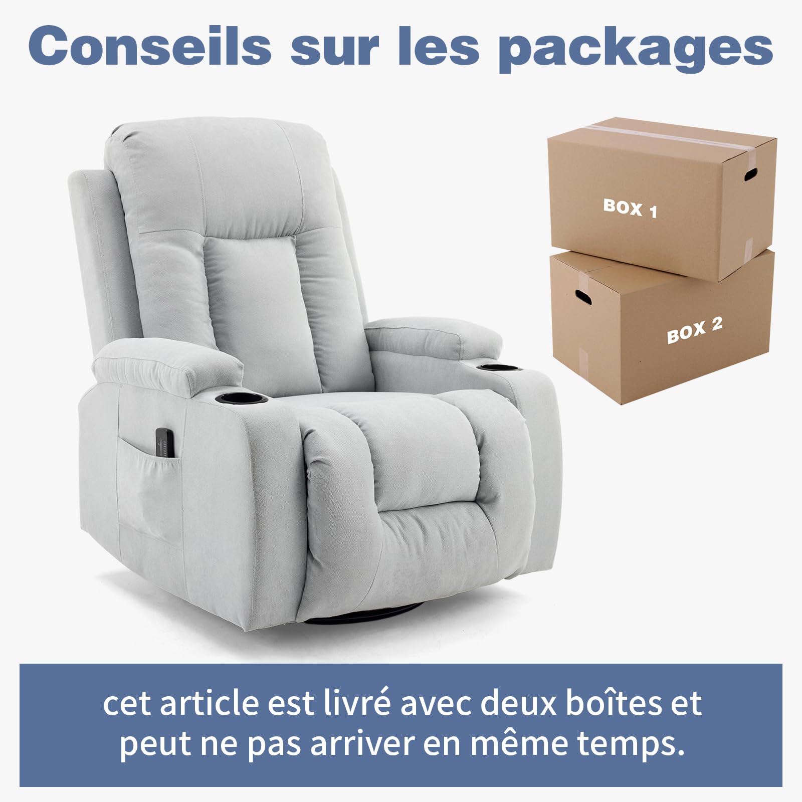 Fauteuil Relax Rotation à 360°, Fauteuil de Relaxation