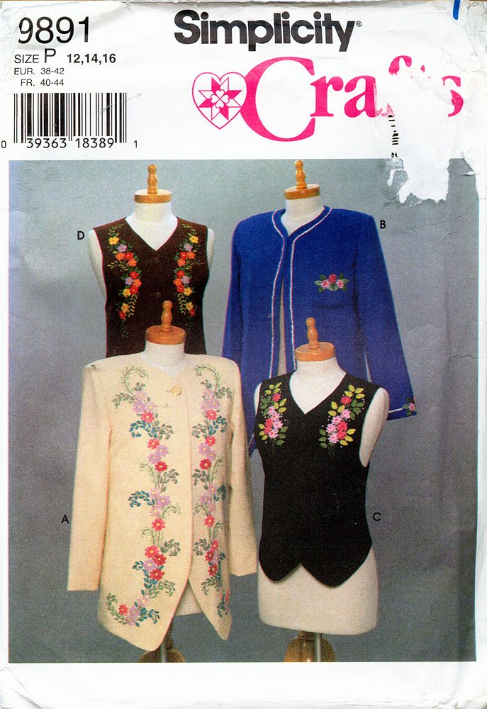 Patron Simplicity 9891 pour coudre facilement une veste vintage ajustée