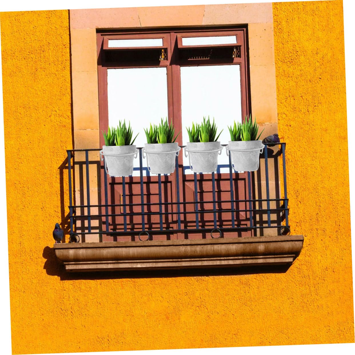 BESPORTBLE 2 Piezas Colgador De Macetas De Hierro Cesta Colgante Pared Soporte Anillo para Macetas Maceteros Al Aire Anillos para Barandilla Soporte Balcón