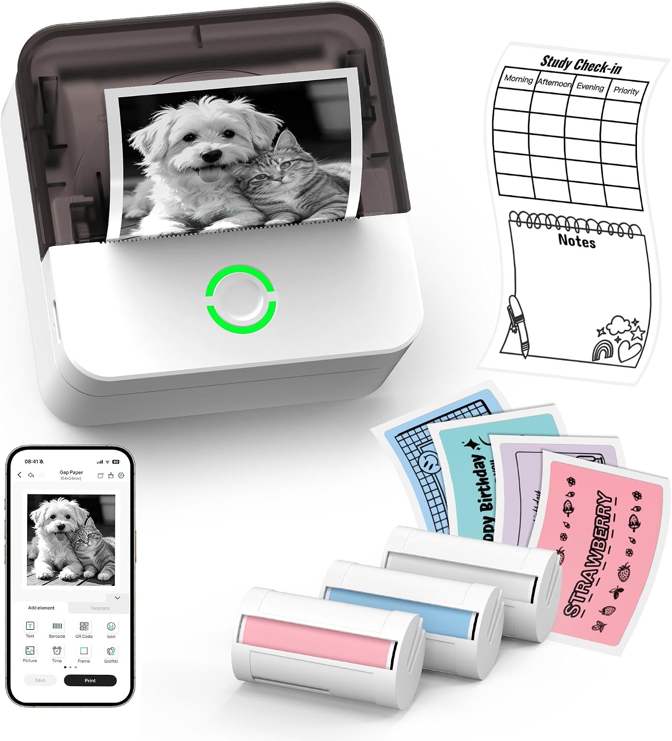 Sticker Sign Printer Amazon.com : NELKO PM270 Mini Sticker Printer with 3 Rolls, Sticker ...