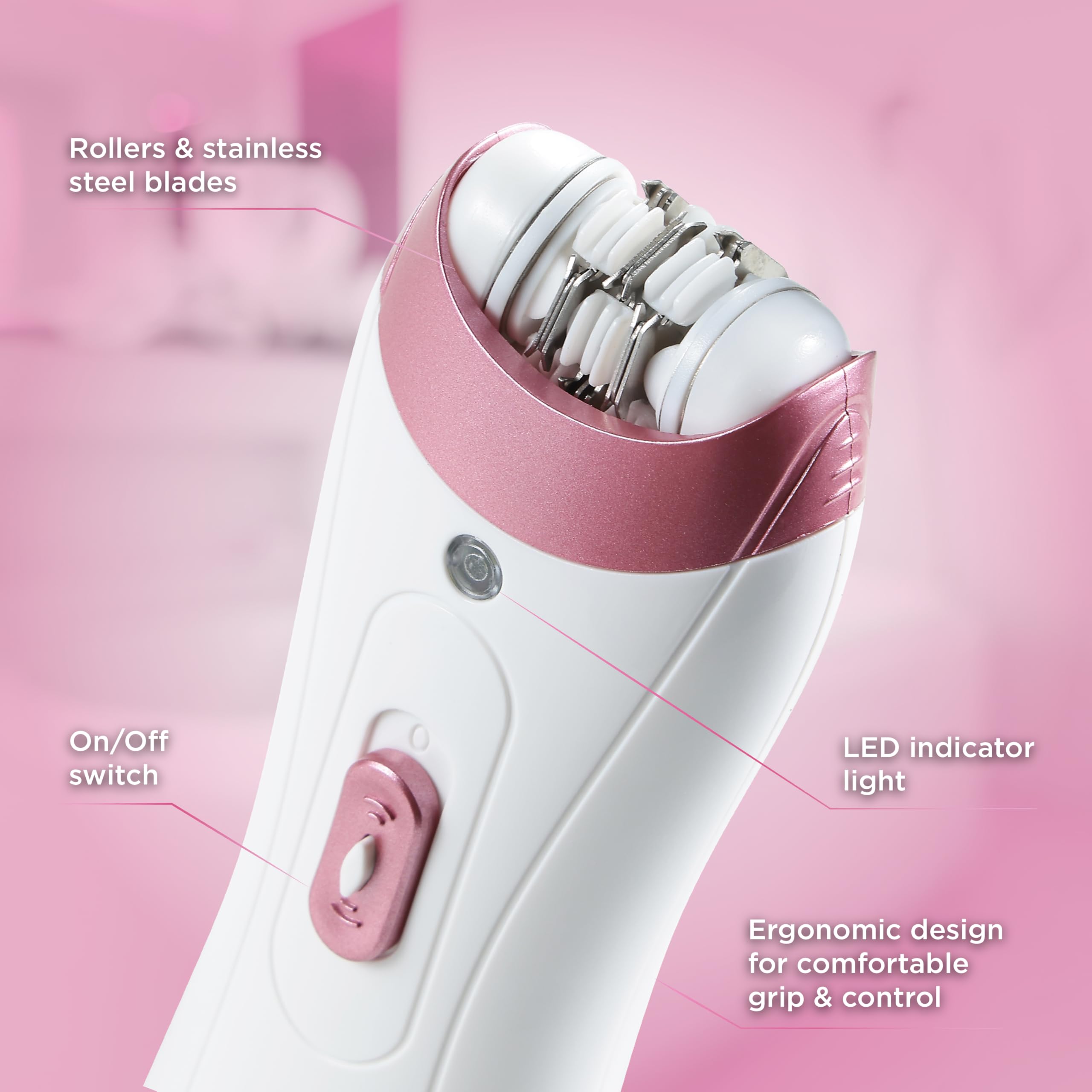 Juicy Couture - Painless Hair Remover, Rechargeable Electric Device Designed for Gentle Facial and Full Body Hair Removal