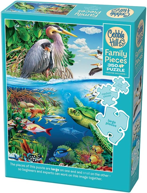 Miniatura 4 de Cobble Hill Family Piece's 350 Puzzle – Día de la Tierra – Póster de muestra incluido