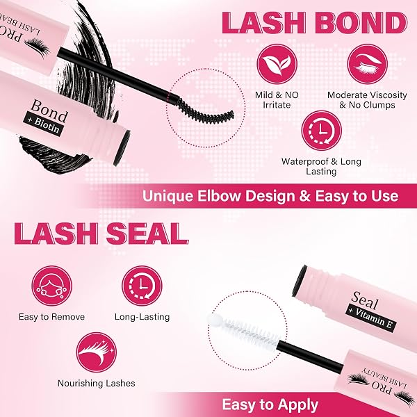 𝐏𝐑𝐎 DIY Wimpernverlängerung Kit, individuelle Wimpern Kit mit 200 Pcs 40D Cluster Wimpern Bindung und Siegel, Wimpern Applikator Einsteiger-Kit (40D DIY Lash Kit-A) - 4