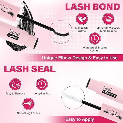 Miniatura 4 de PRO - Kit de extensión de pestañas con 200 racimos de pestañas, pestañas individuales, aplicador de pestañas y sellado, pinzas para pestañas, kit de