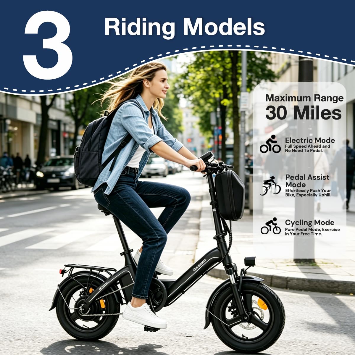 Bodywel T16Pro 14 Zoll Klappbares E-Bike Exklusives Gepäckträger-Set mit Rücklicht, incl. Montagematerial