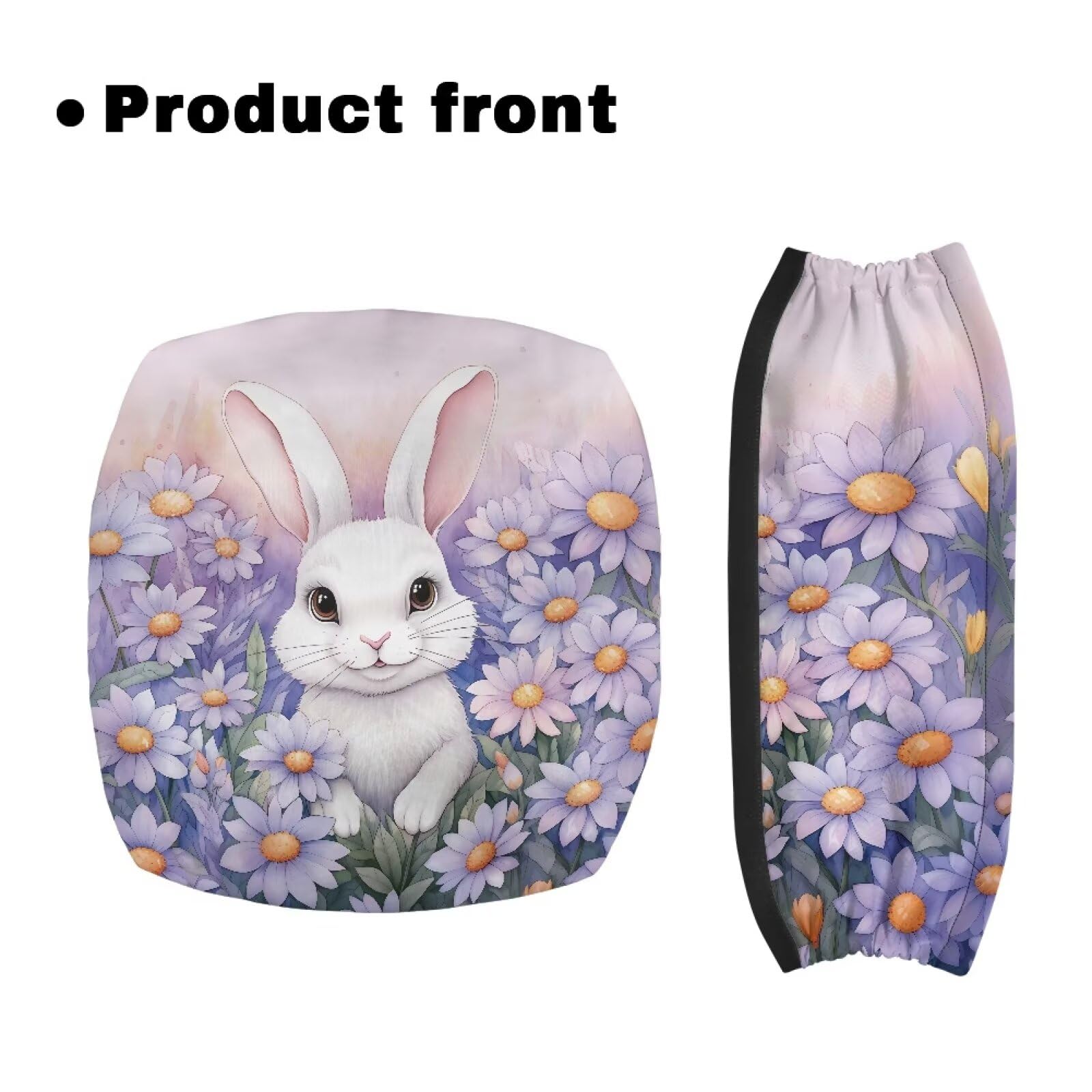 Uorisanigo Bunny Floral Rollator Walker Seat Cover Soft and Comfortable Rollator Seat Cover Soft Rollator Walker with Seat Cover Washable Rollator Walker Seat and Backrest Covers