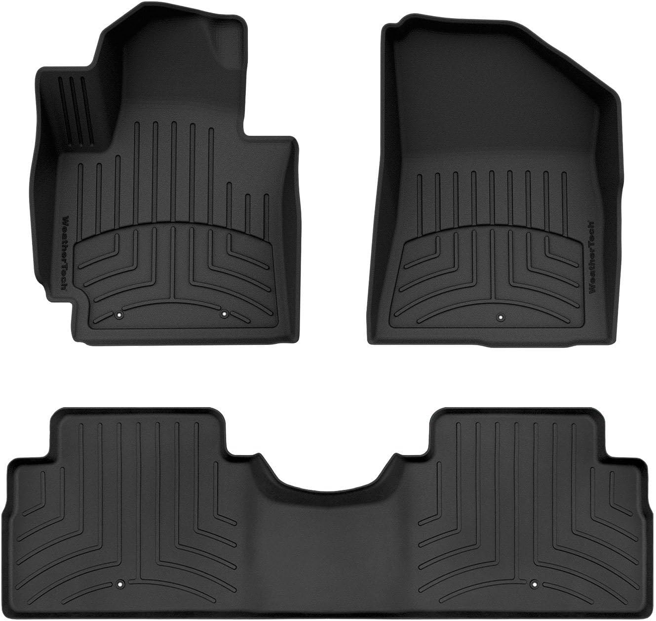 WeatherTech FloorLiner HP Custom Fit Floor Mats for Kia Soul 1st & 2nd Row (44601-1-2IM), Black