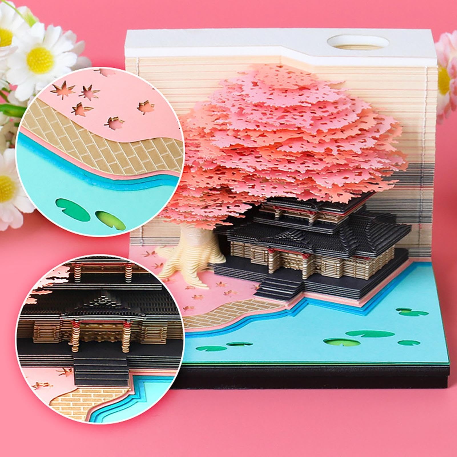 3D Kalender 2027 3D Desktop Skulptur Haftnotizen 2027 | Papier-Kalender-Skulptur Für Bücherregal, Homeoffice, Schule, Studentenwohnheim, Wohnung, Schlafzimmer, Wohnzimmer