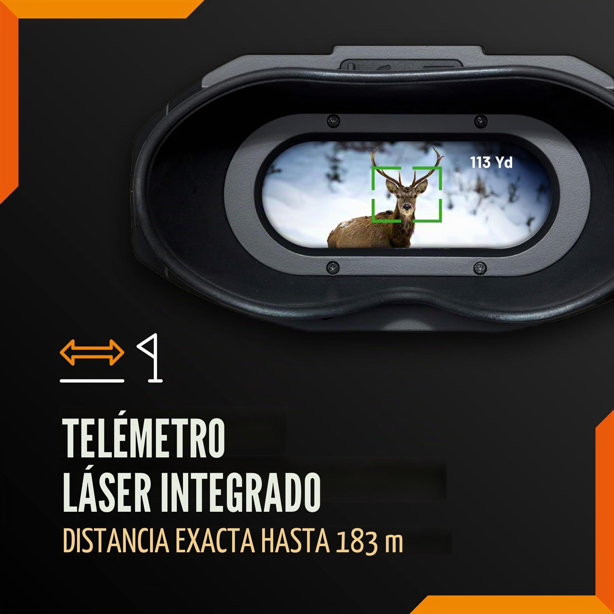 Nightfox Vulpes - Prismáticos digitales de visión nocturna - Telémetro láser - Sensor de máxima alta definición (FHD) de 1080 p - Graban vídeo y audio - Alcance de 200 m, 6 aumentos - Caza y seguridad