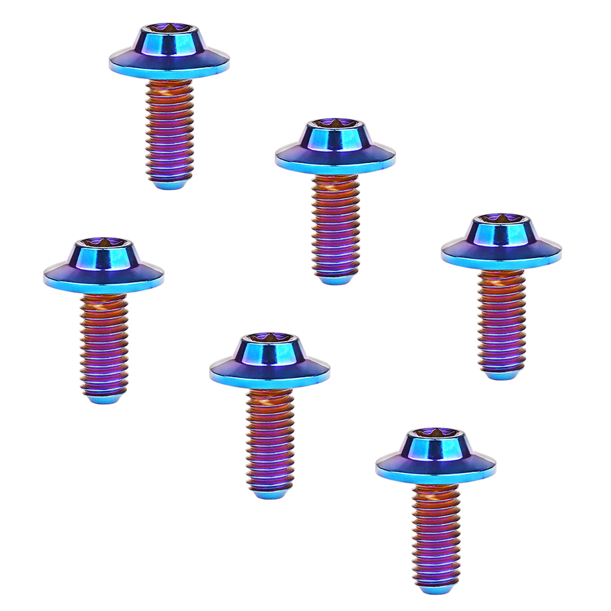 DWAMMEBRS Bolt M5 M6x10 12 15 20 25 30 35mm T25 T30 Torx Head Screw Pack of 6(Burnt Blue,M5x10mm)