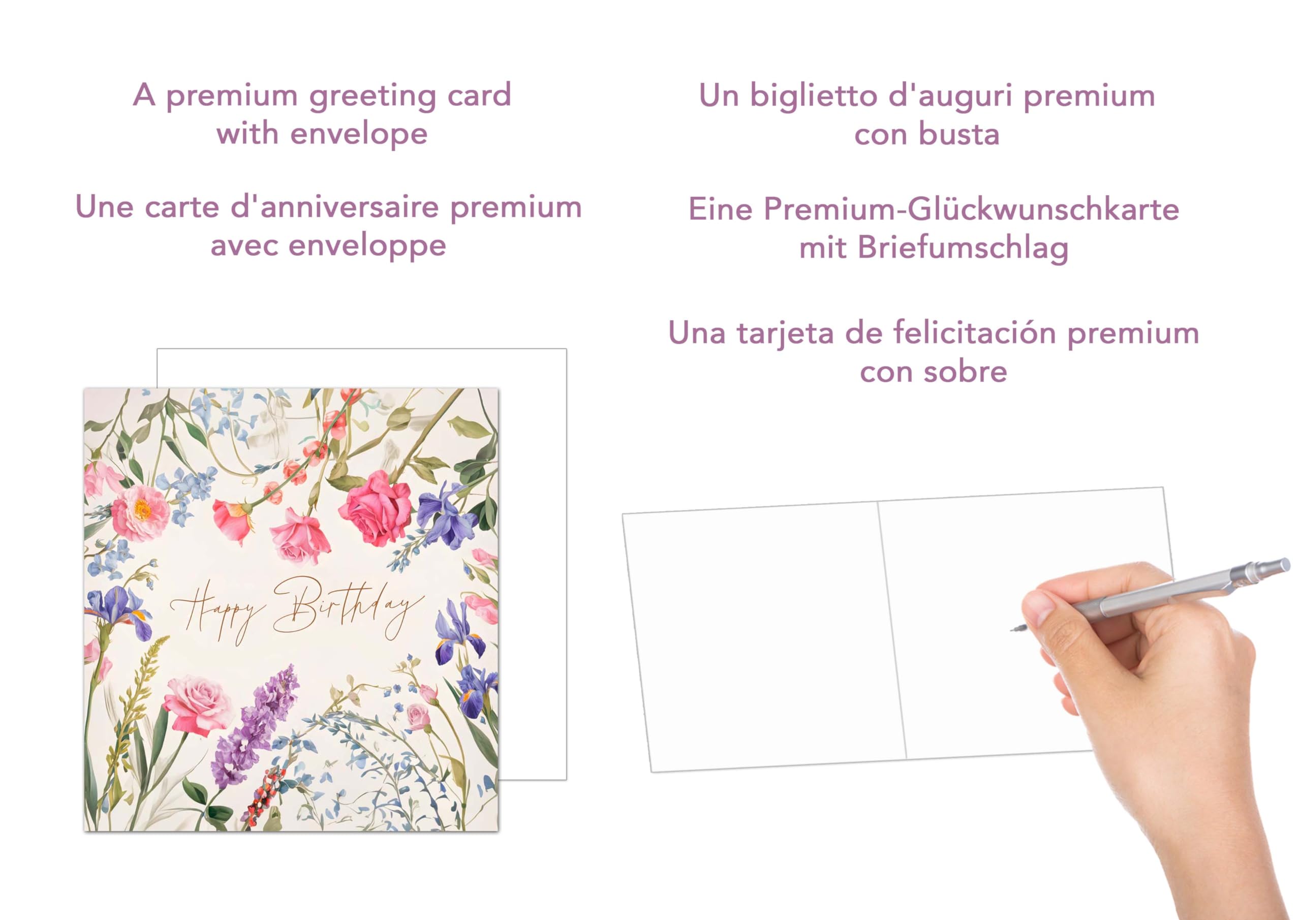 Edition Seidel Biglietto D'auguri Premium Con Busta Kraft, Formato 11,5x17 Cm, Design Cuori Rossi (G3600 SW024) – Senza Testo Interno - 3