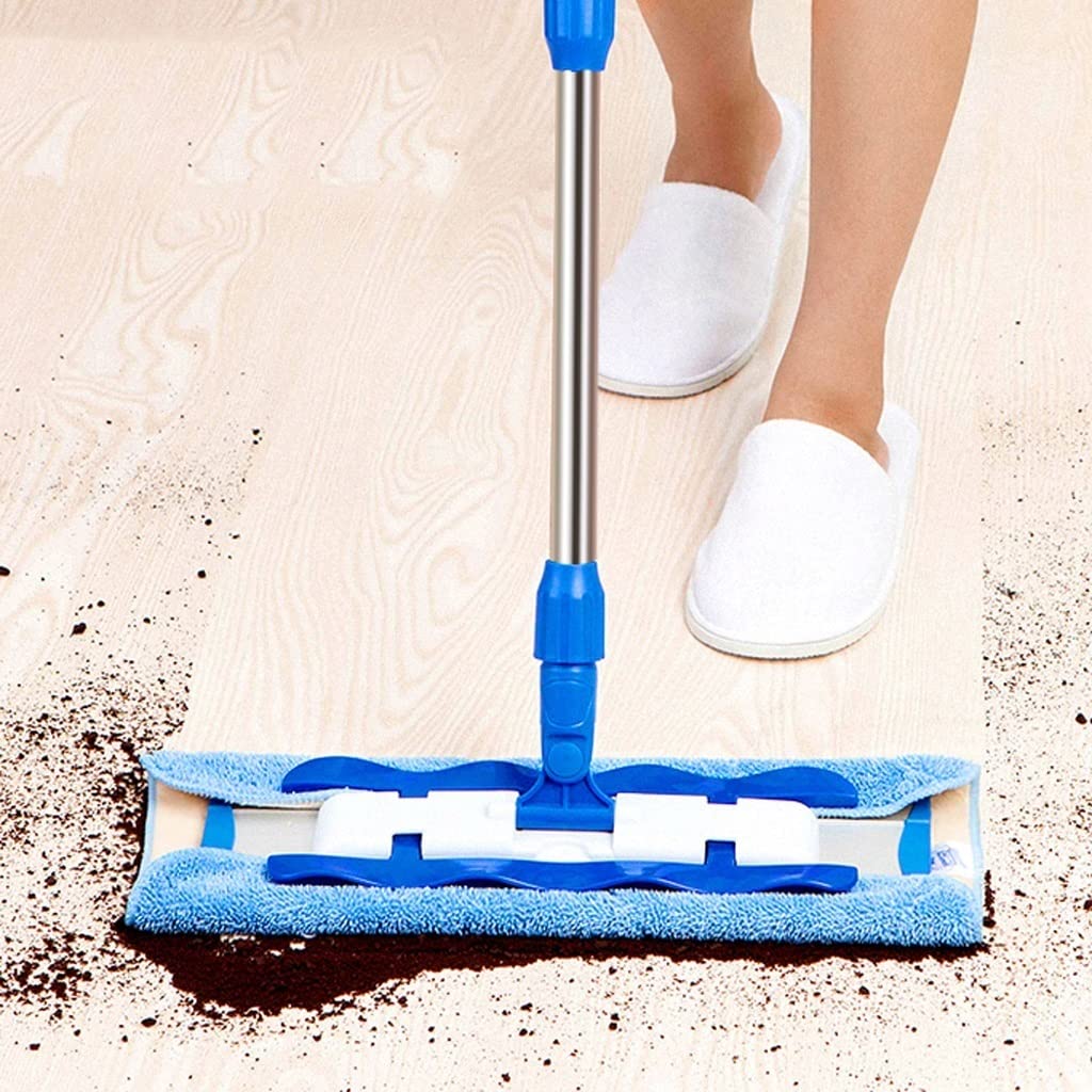 Mopa Profesional mopa de Microfibra, Acero Inoxidable Mango-3 Reutilizables Flat Mop Pad, Apto for Madera, Laminado, baldosas y Limpieza del Piso Apto para Todo Tipo de Suelos.