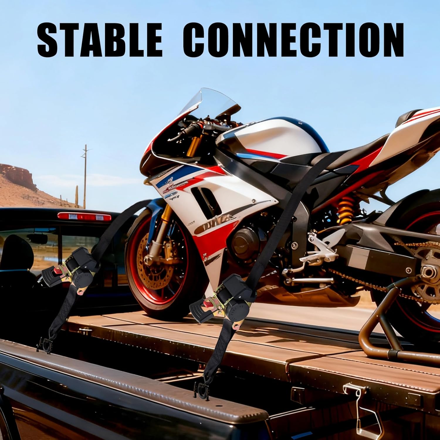 Retractable Ratchet Tie-Down Straps 4409 lbs, 1.5in × 10ft Heavy Duty Self-Retracting Ratchet Straps with Zinc-Plated S-Hooks, Secure Tie Downs for ATVs, Machinery & Equipment, 2 Pack - Image 7